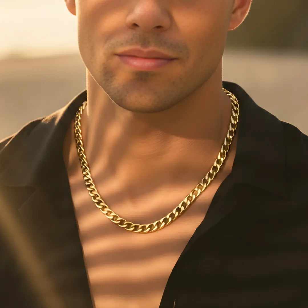 18K Gold Filled Cuban Link Chain Necklace